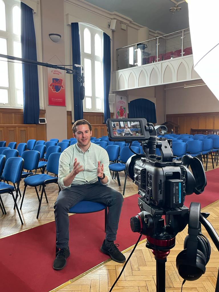 Maxx being interviewed on camera