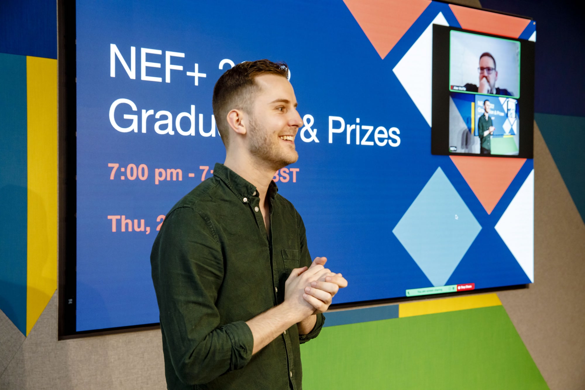 Maxx presenting at the NEF+ graduation